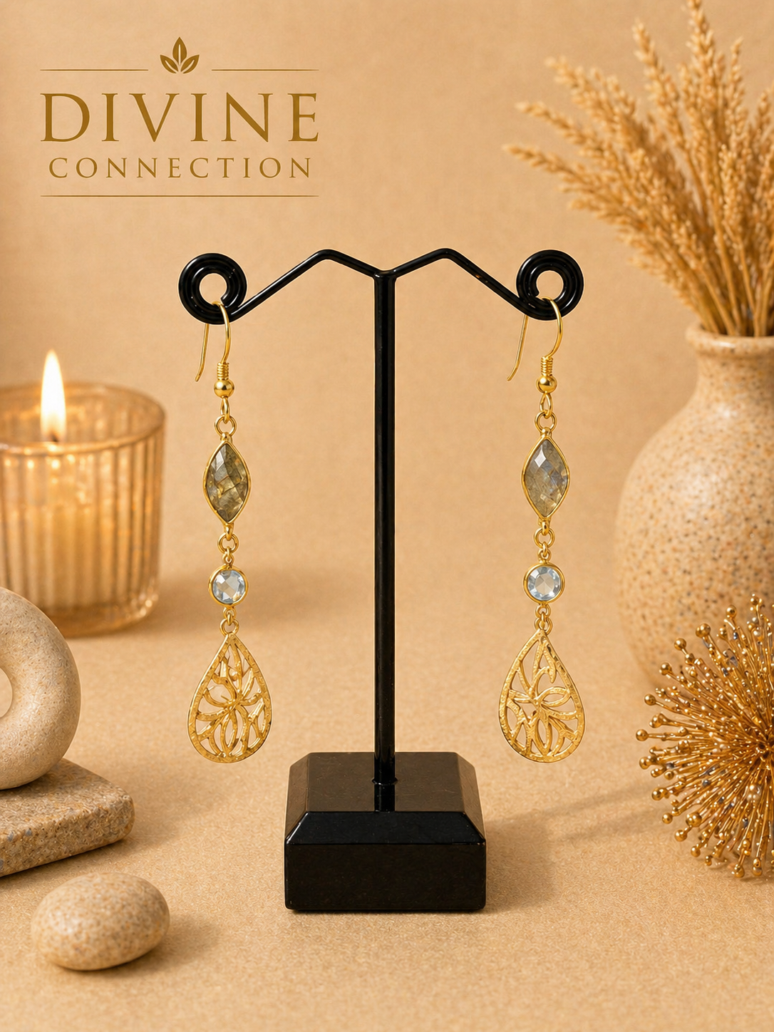 Labradorite and Penhite Earrings