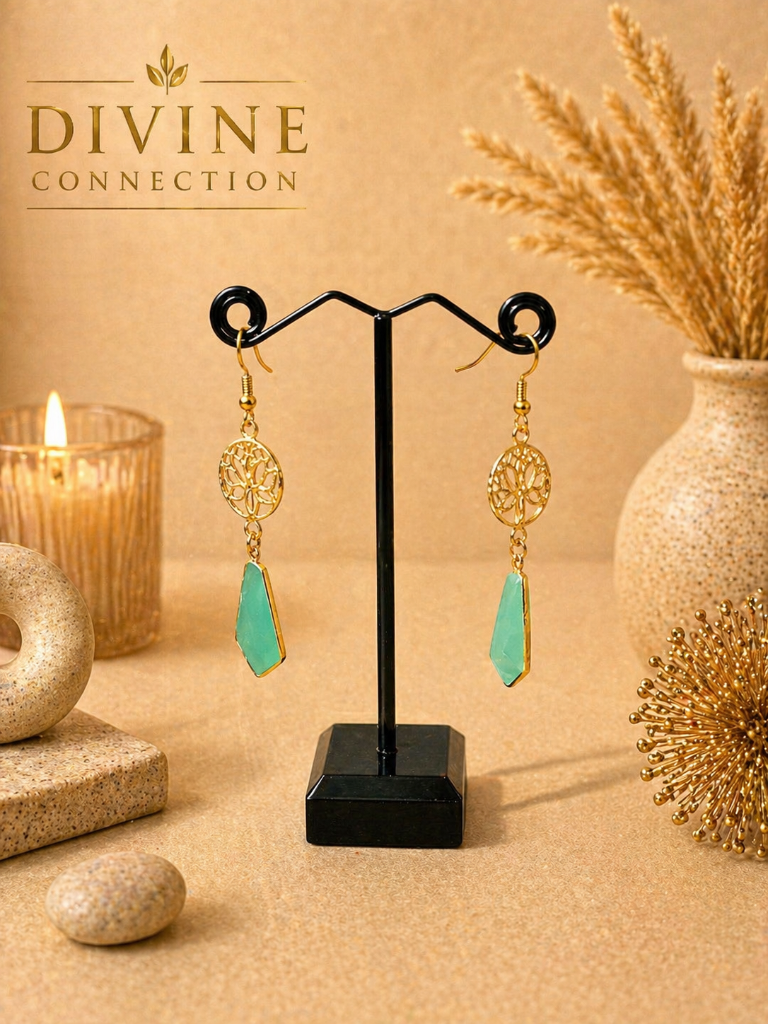 Green Onxy Earrings